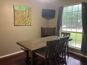 Dining - House sleeps 12, 5 bedrooms, 2.5 bath, pool, at Lake Lewsiville (Lake Dallas)