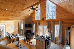 Smart TV, fireplace, video games, DVD player - Cozy Hocking Hills Chalet ~ Hot Tub ~ Sleeps 6 ~ Near Old Man's & Ash Caves (South Bloomingville)