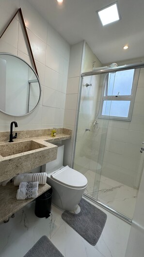 Deluxe Apartment | Bathroom - Apto Metropolitan Novo na Ponta Negra (Manaus)