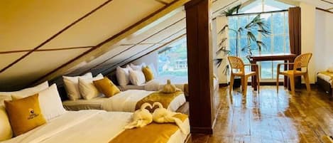 Deluxe Quadruple Room, Balcony, Ocean View | Laptop workspace, free WiFi