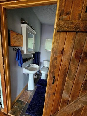 Serviettes fournies, savon, papier toilette