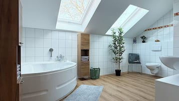 Haartrockner, Handtücher, Seife, Toilettenpapier
