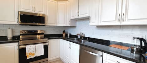 Microwave, oven, stovetop, dishwasher