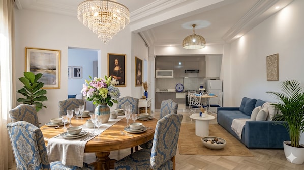 Apartment, 1 Bedroom, Accessible, Smoking | Dining room - Charming 2-bedroom Apartment With Ocean View in Carthage (La Marsa)