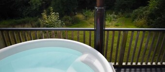 Shepherds hut & wood burning hot tub in the heart of Pembrokeshire countryside.