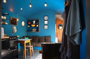 Interior - Shepherds hut & wood burning hot tub in the heart of Pembrokeshire countryside. (Pembrokeshire)