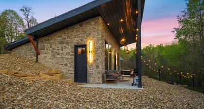 Luxe Stone Cabin | Custom Cave Shower | Hot Tub