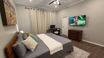 Desk, iron/ironing board, travel cot, free WiFi