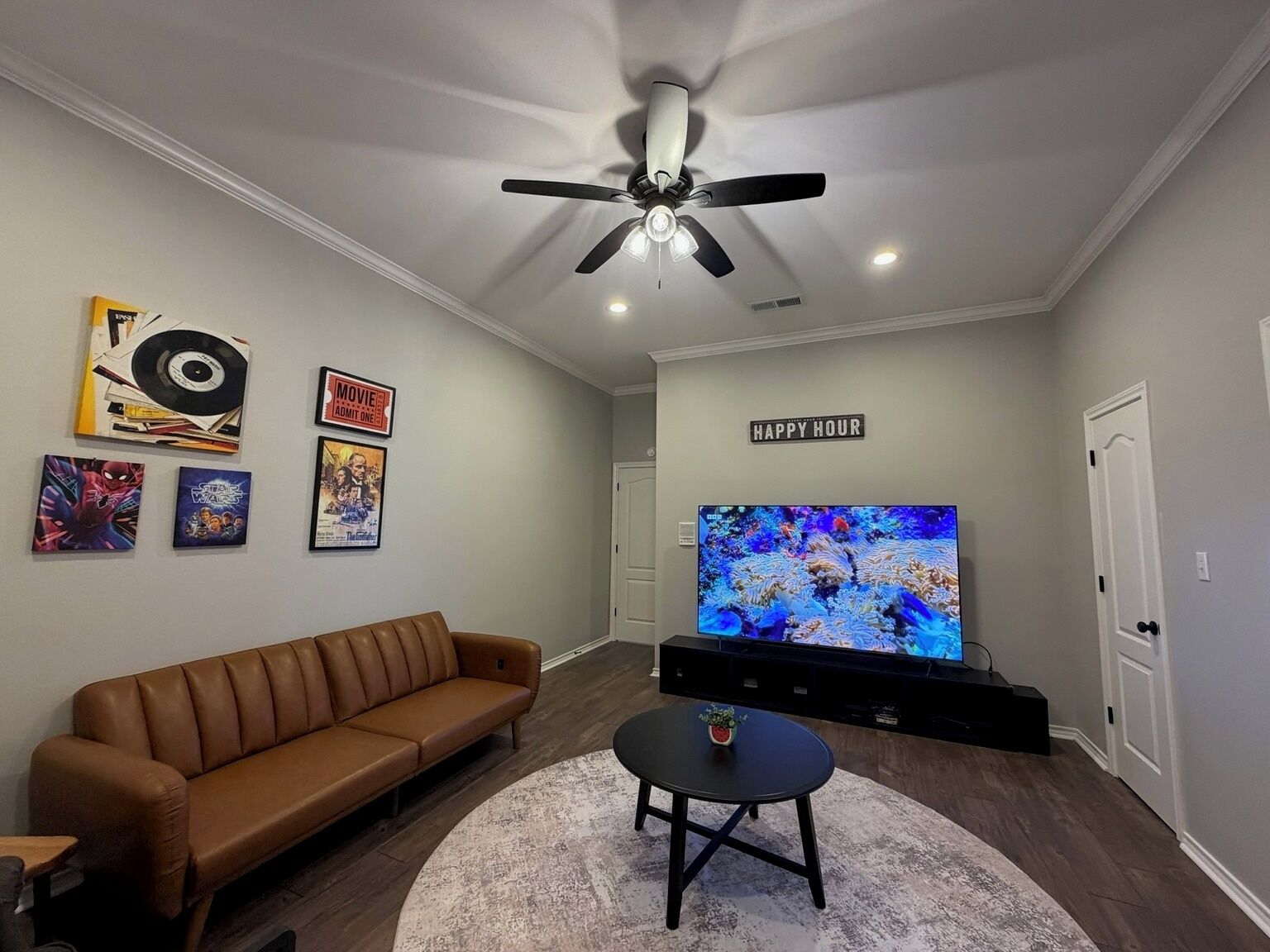 Smart TV, foosball, computer monitors
