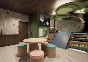 Familie studio suite, uitzicht op de binnenplaats | Kindergedeelte
