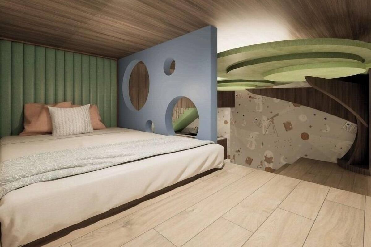 Familie studio suite, uitzicht op de binnenplaats