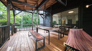 Vila, pemandangan kebun | Tempat makan outdoor