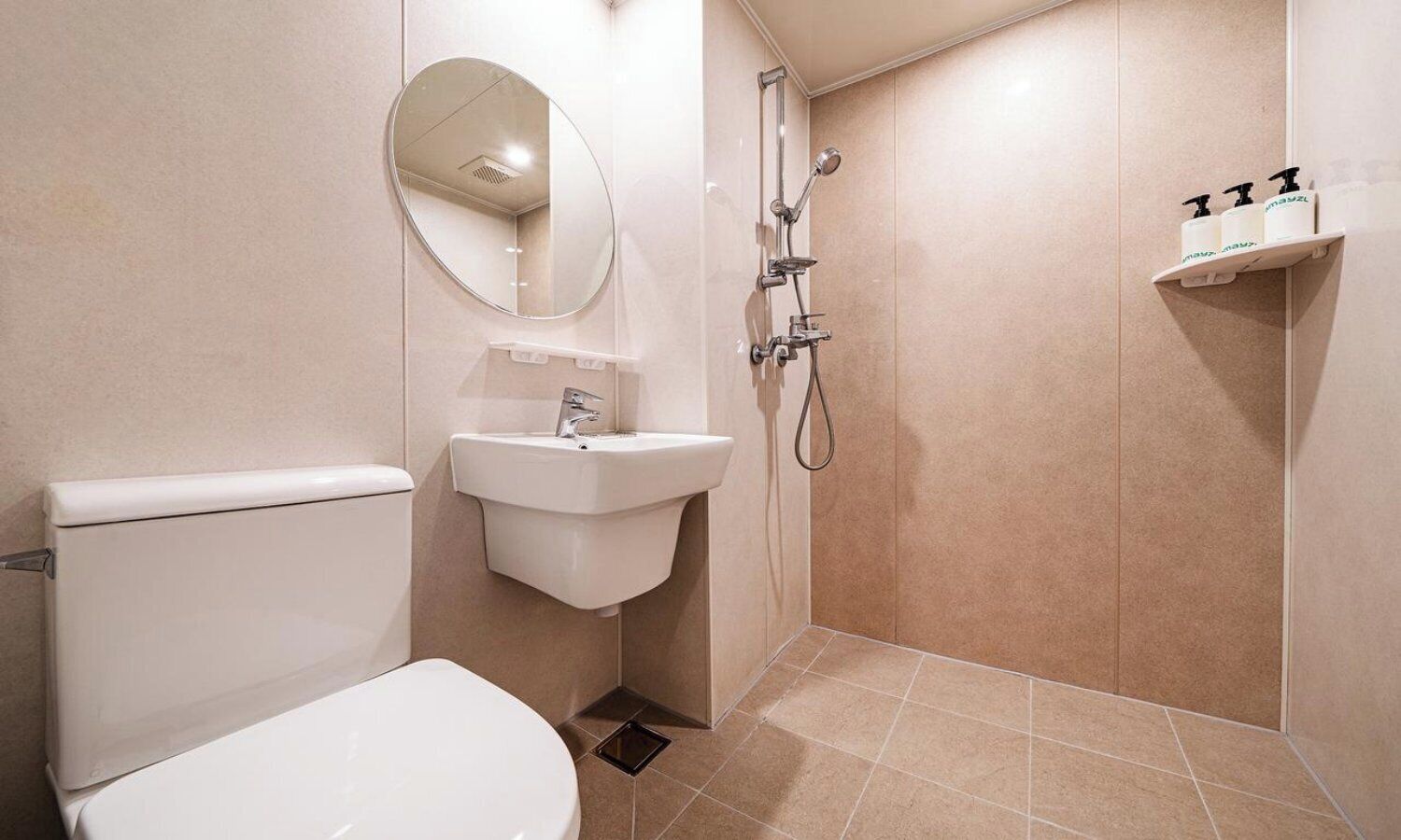 Hair dryer, bathrobes, slippers, towels