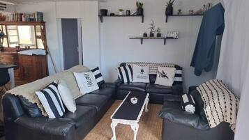 Télévision, cheminée, livres