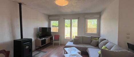 TV, fireplace, offices
