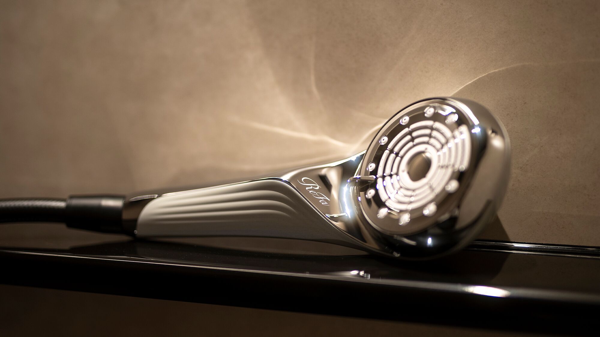 A stethoscope lying on a flat surface.