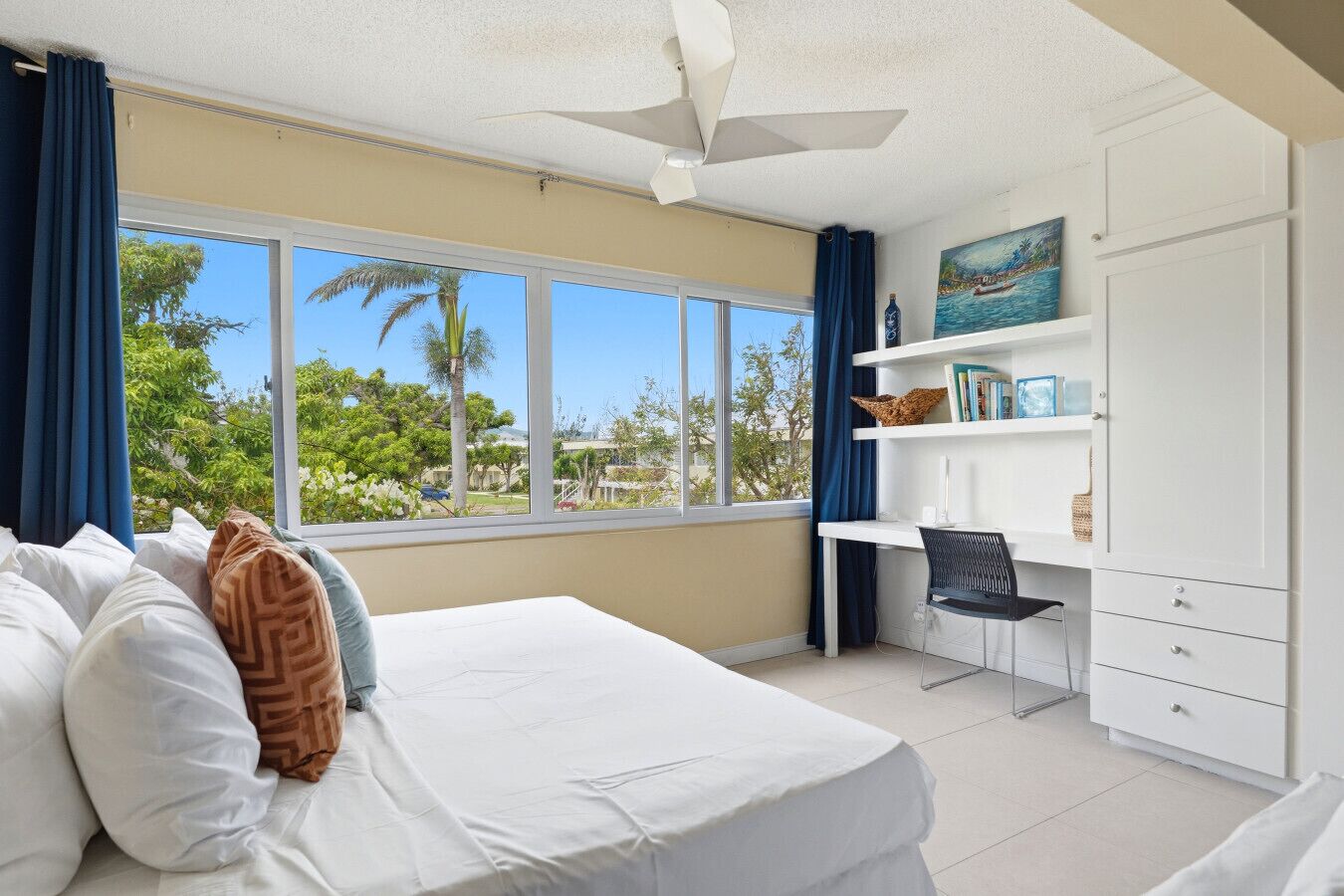 1 bedroom, desk, iron/ironing board, travel cot