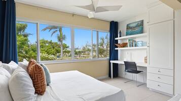 1 bedroom, desk, iron/ironing board, travel cot