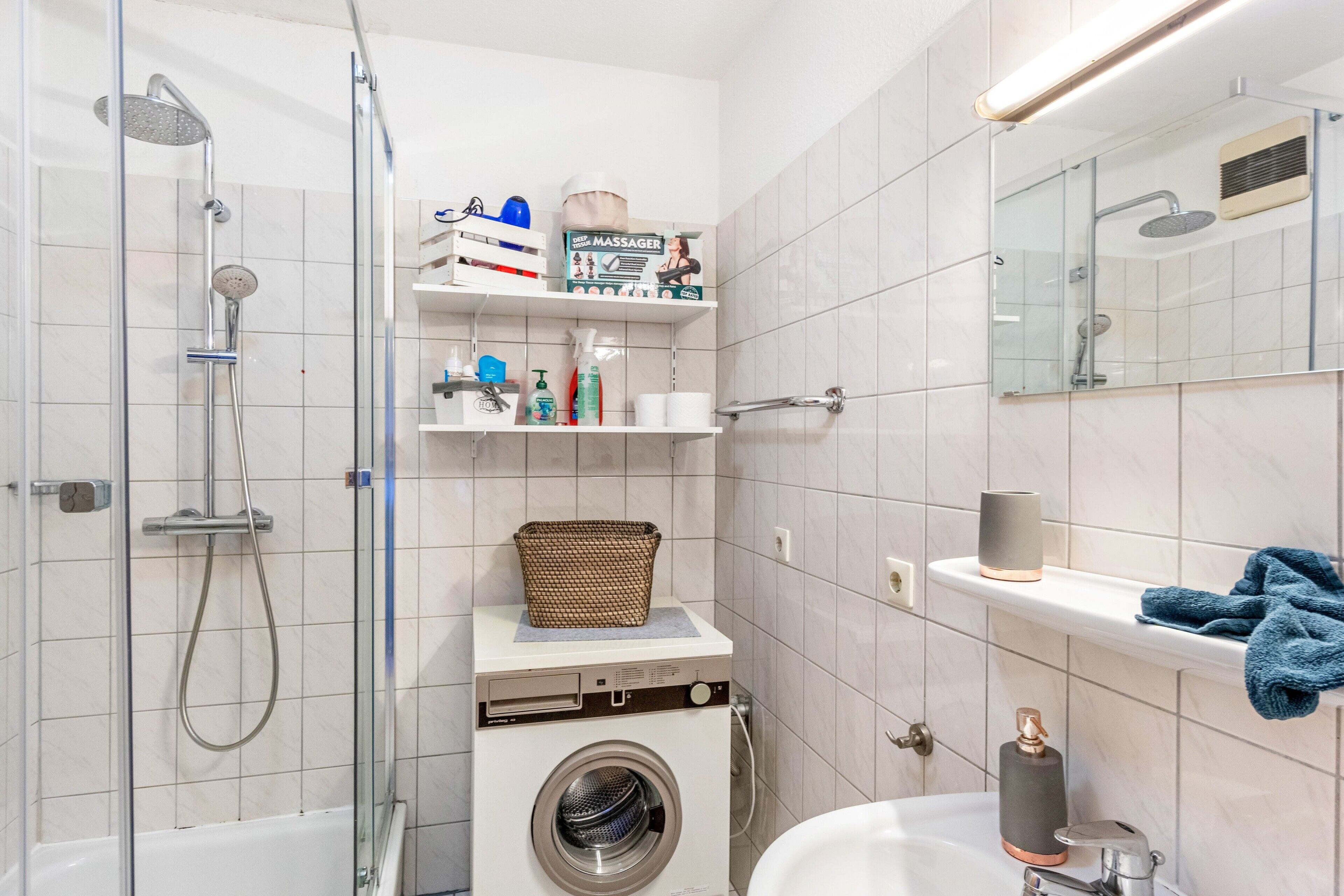 Shower, hair dryer