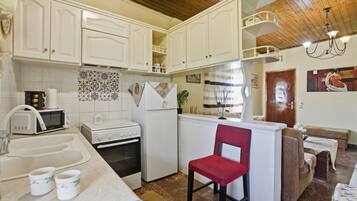 Fridge, oven, stovetop, electric kettle