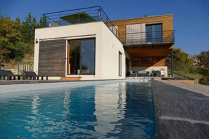 Pool - Architect-designed villa, breathtaking view, 17-meter pool (Cobonne)