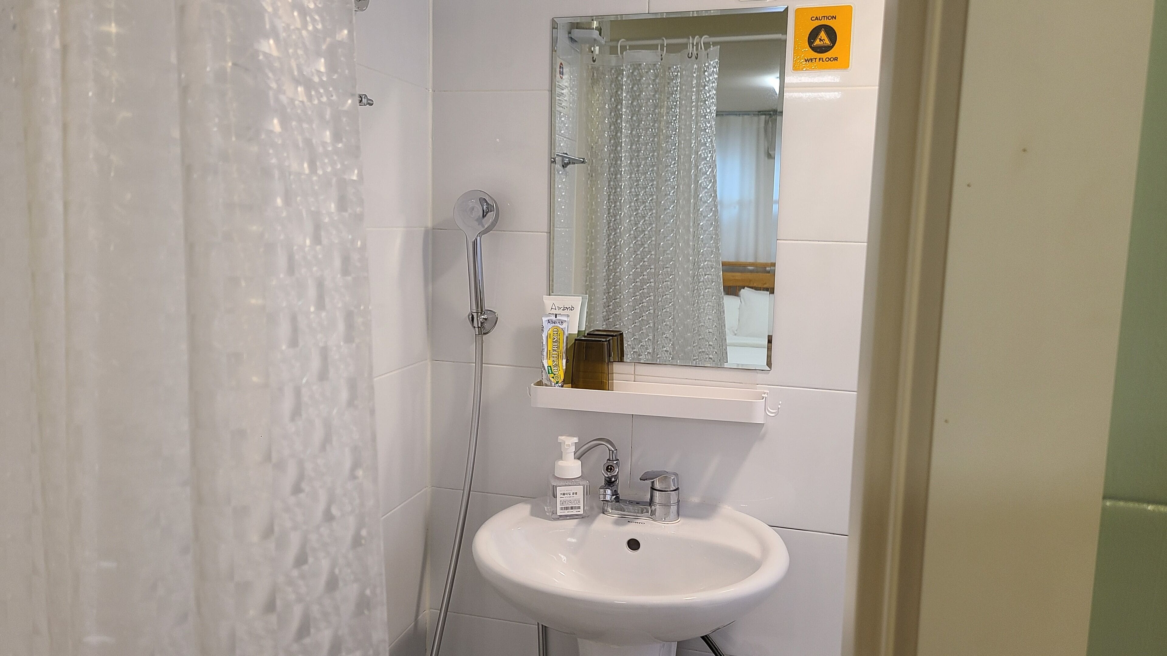 Hair dryer, towels, toilet paper