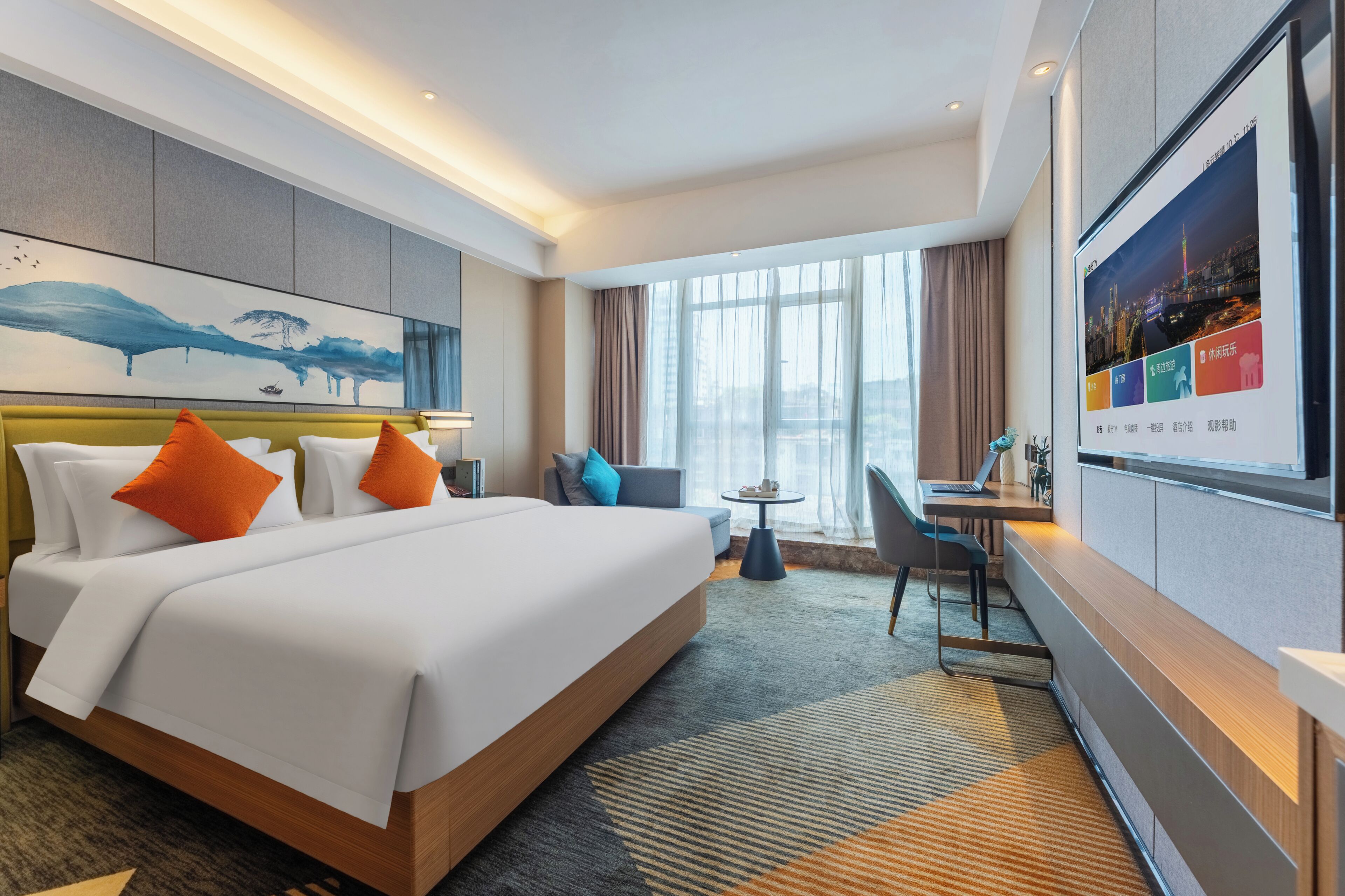 Superior Double Room, City View | Desk, laptop workspace, blackout curtains, iron/ironing board