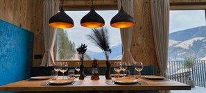Dining - Chalet Bucher with Whirlpool, Sauna, and Stunning Mountain Views (Rifiano)