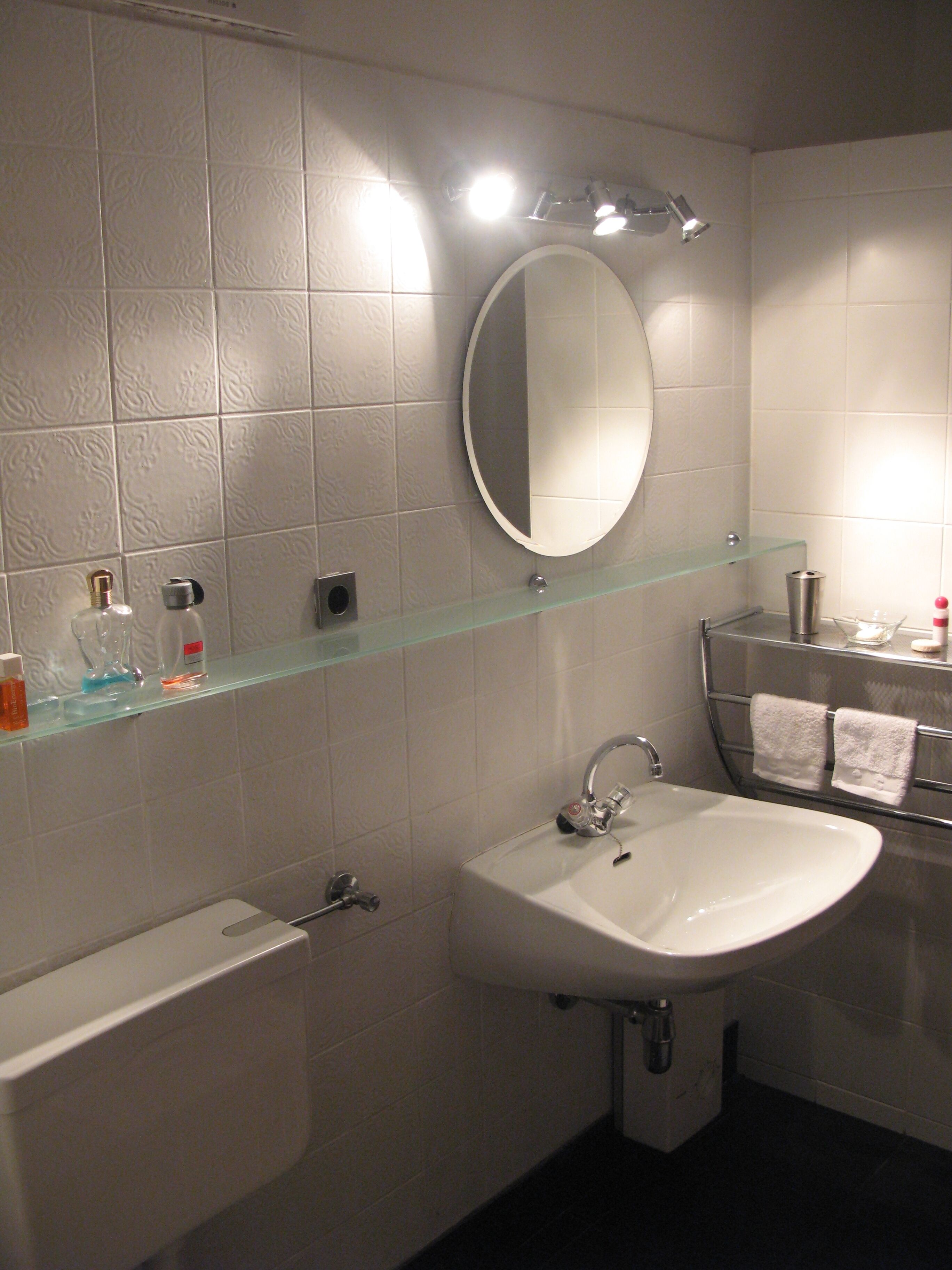 Hair dryer, soap, toilet paper