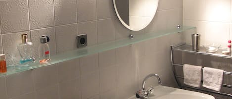 Hair dryer, soap, toilet paper