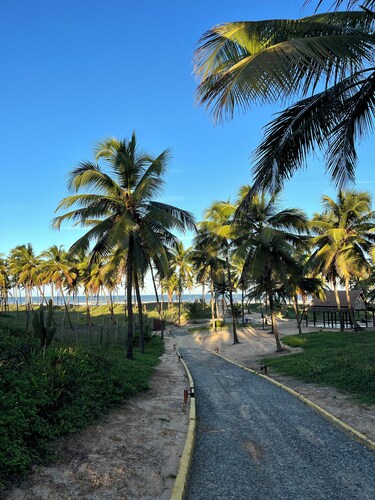 Full suite in a beachfront condominium. Swimming pools and a deserted paradise beach.