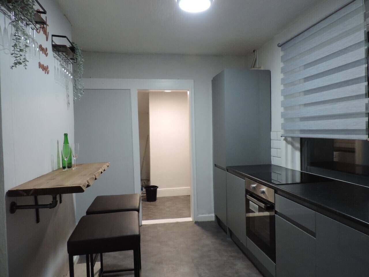 Fridge, microwave, oven, toaster