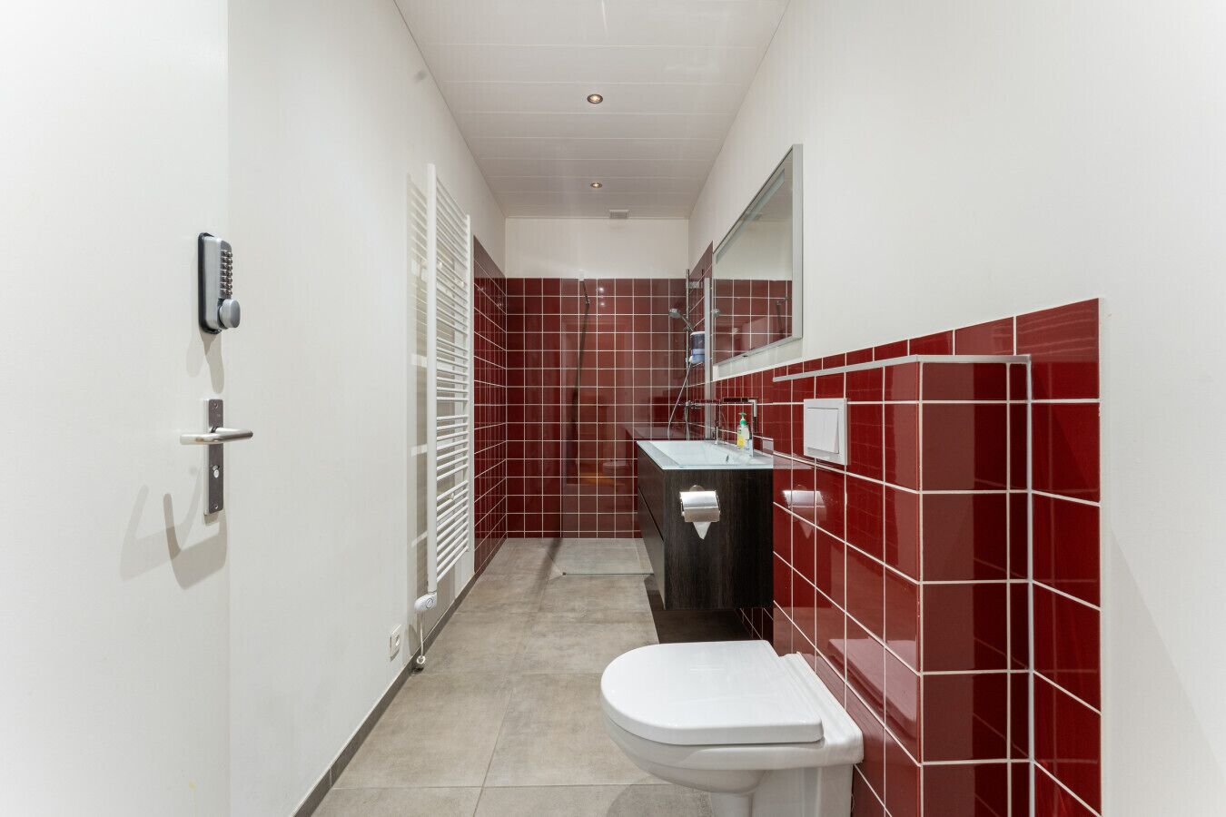 Hair dryer, towels, toilet paper