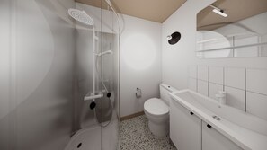 Studio, Mezzanine | Bathroom | Shower, free toiletries, hair dryer, towels