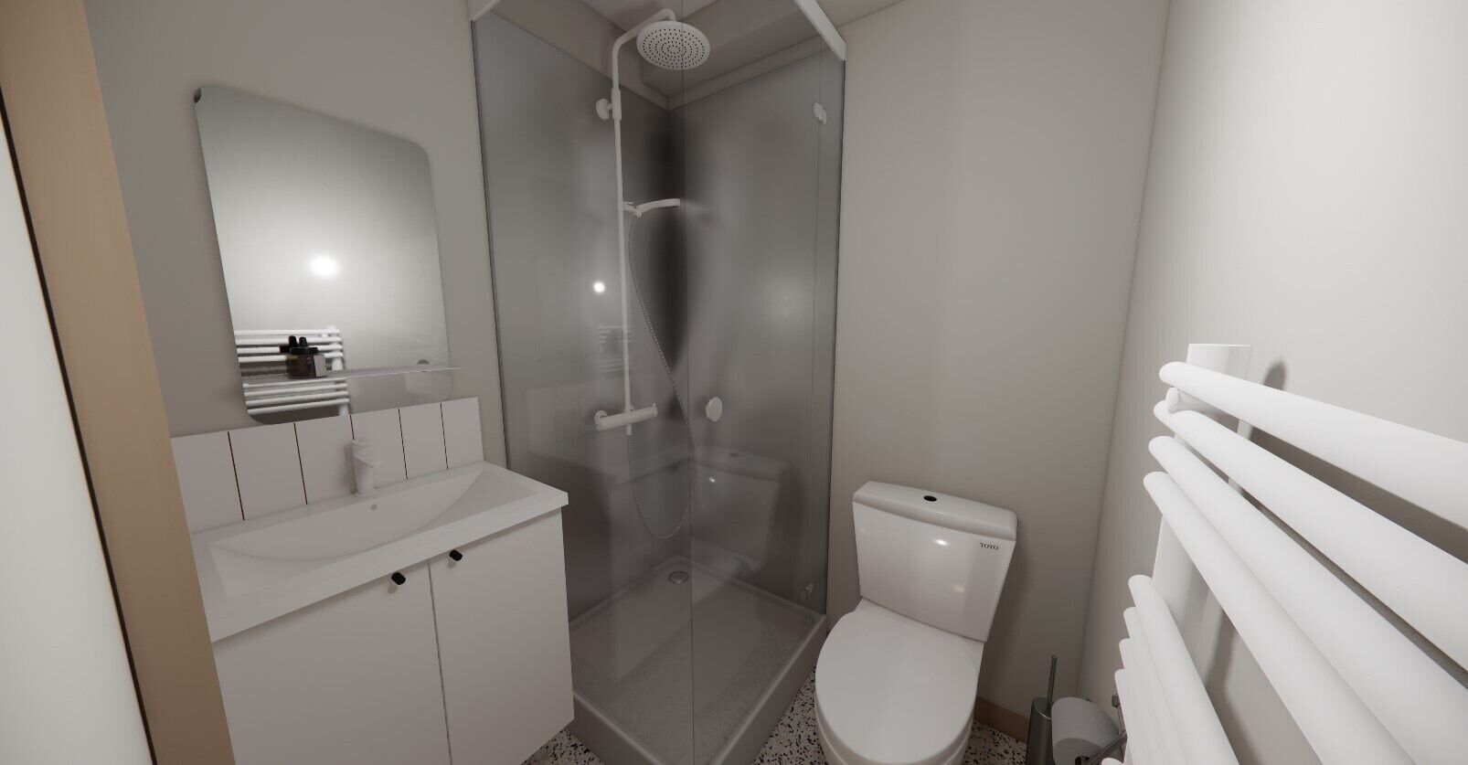 Apartment, 1 Bedroom | Bathroom | Shower, free toiletries, hair dryer, towels
