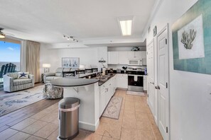 Fridge, microwave, oven, stovetop - Tidewater 1303 Amenities Galore, FREE Golf&Perks, Pools, Hot Tubs, Pier Park! (Panama City Beach)