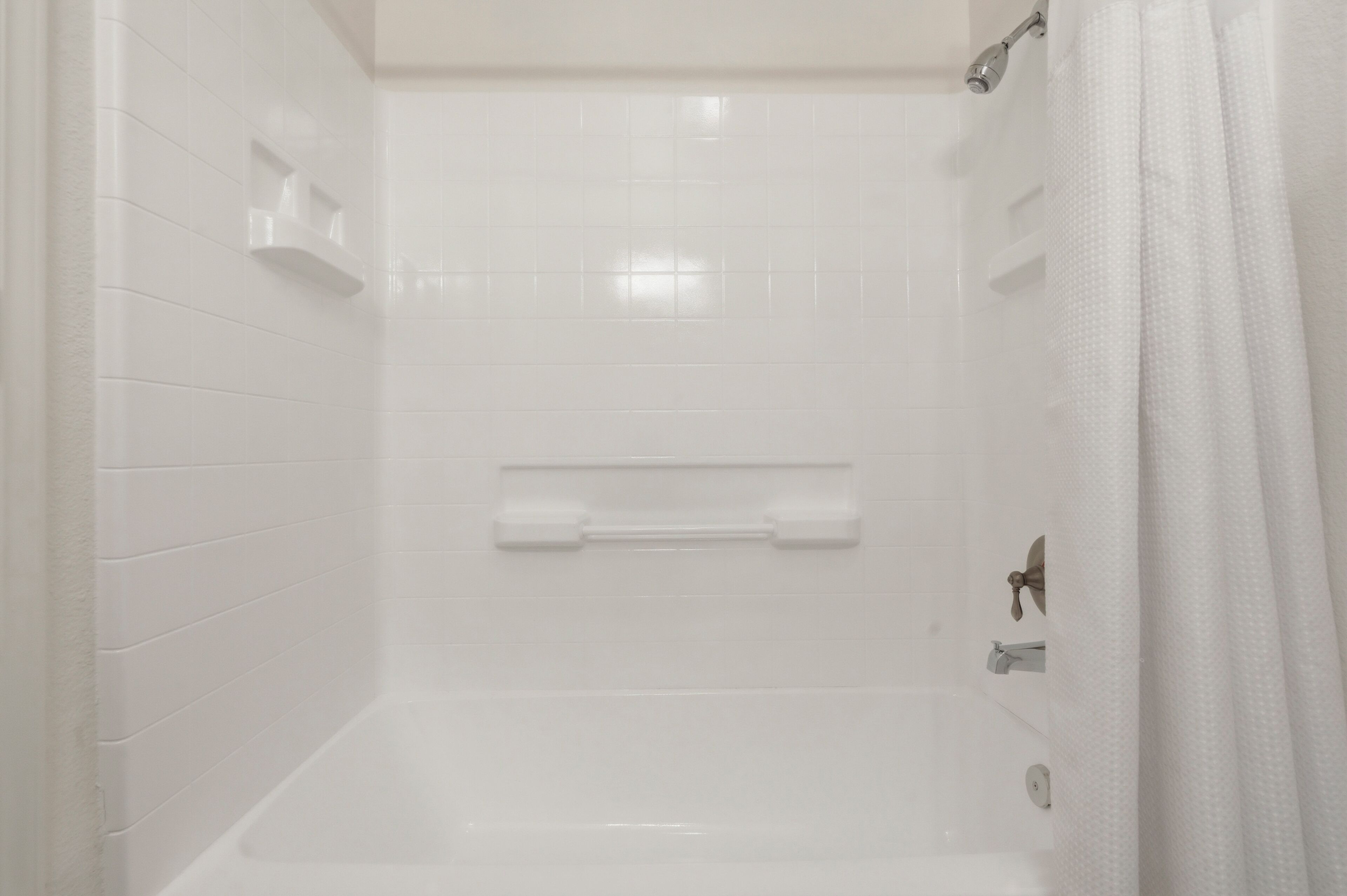 Hair dryer, bidet, towels, soap