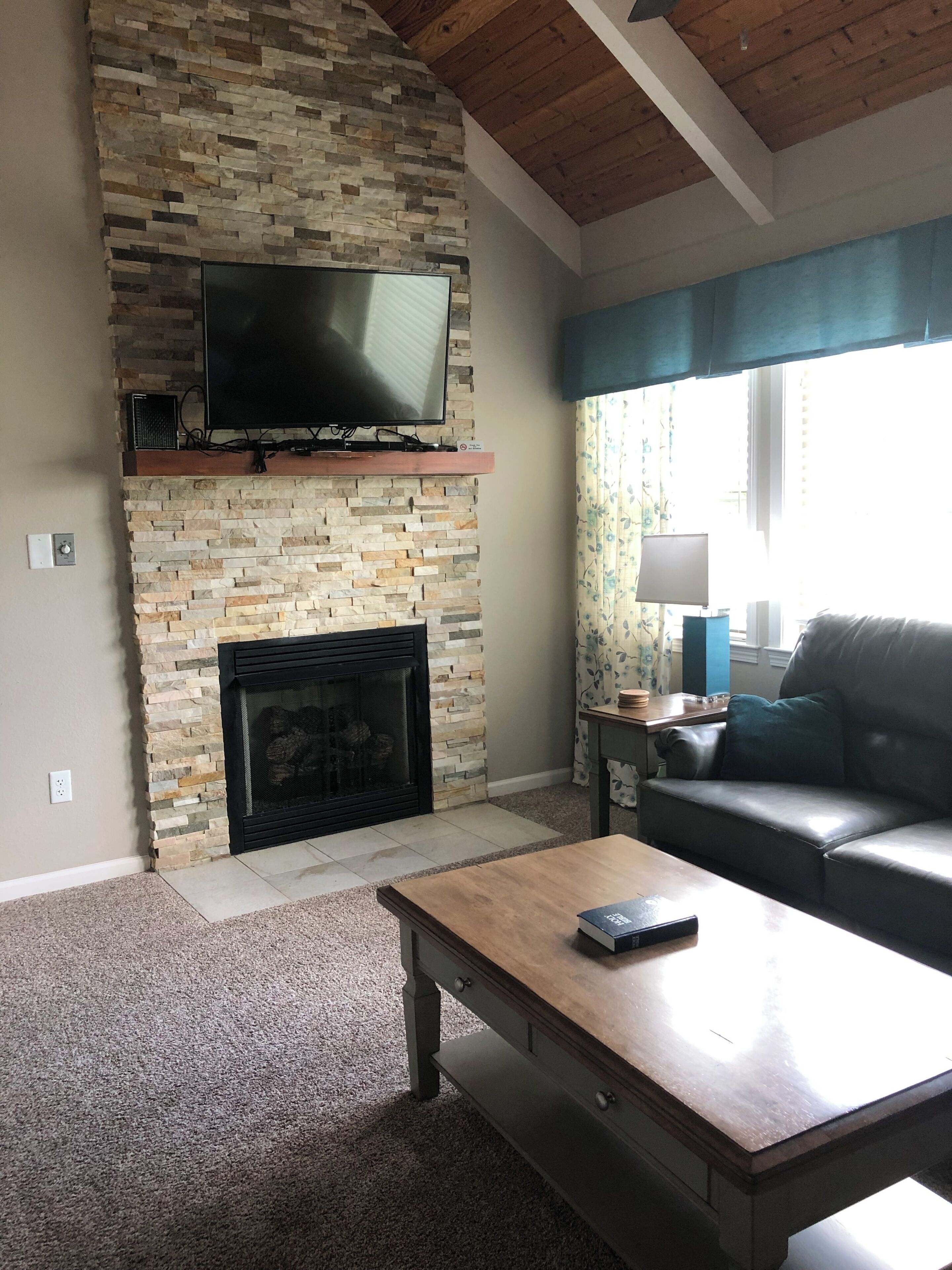TV, DVD player, books, music library