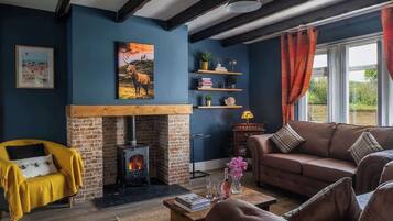 TV, fireplace, offices