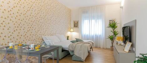 1 chambre, bureau, fer et planche Ă repasser, lit parapluie