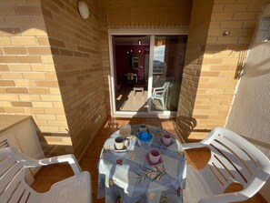 Apartment, 2 Bedrooms, Terrace, Pool View | Dining room - Spacious 2-bedroom Apartment With Pool View in Oropesa del Mar (Oropesa del Mar)