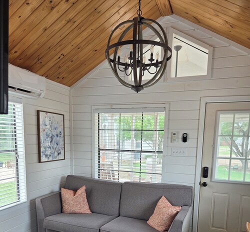 The Frio is a cozy cabin on the North San Gabriel River in Liberty Hill, TX