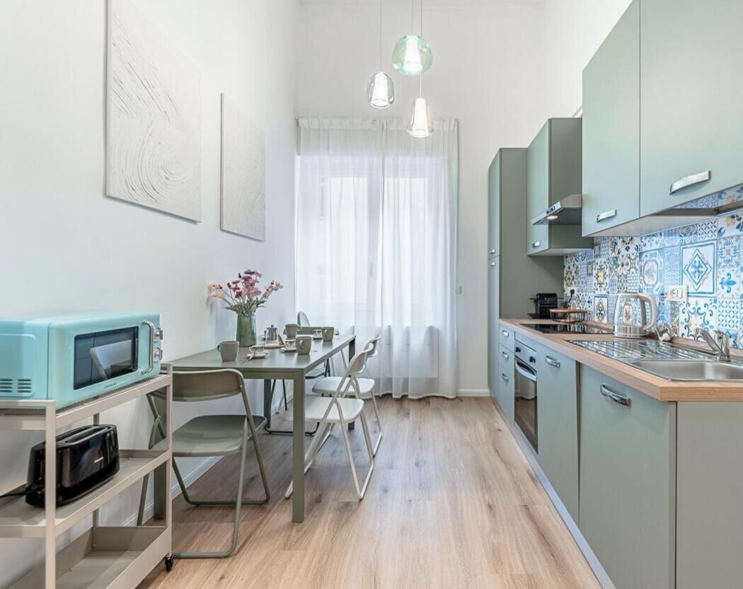 Fridge, microwave, dishwasher