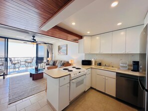 Fridge, microwave, oven, stovetop - Ocean-Front Condo•Semi-Private Beach•Pool•Hot Tub•Tennis.Free Parking. (Waianae)