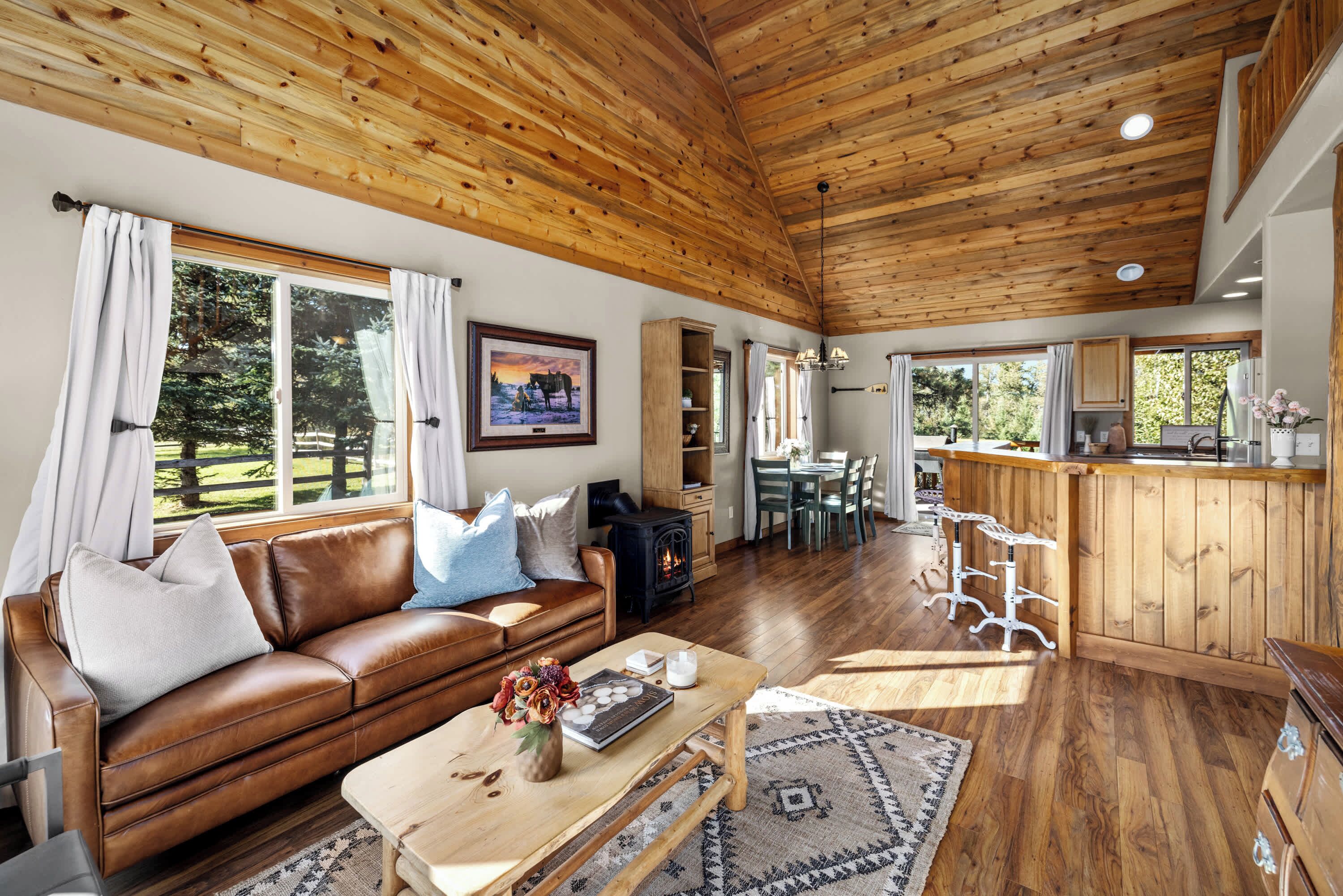 TV, fireplace, offices