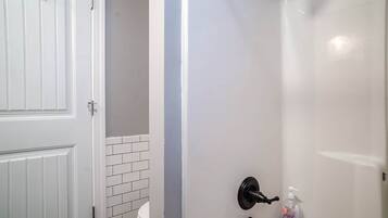 Hair dryer, towels, toilet paper