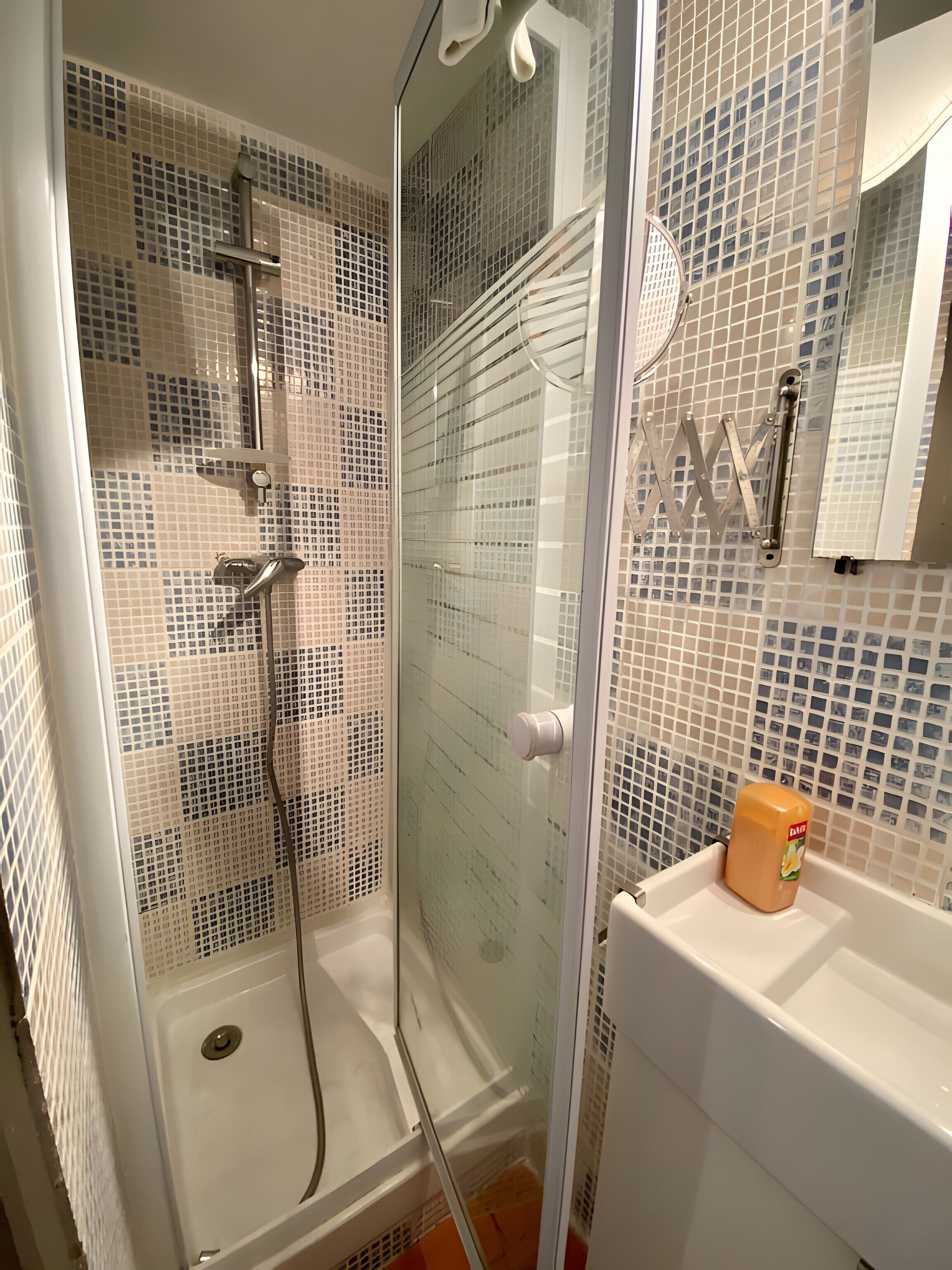 Shower, hair dryer