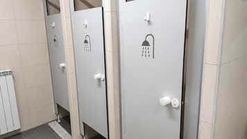 Shower, towels, toilet paper