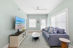 Smart TV - 🐾 Lofty Suites: Ground Floor, Dogs Welcome + Walk Flagler Ave to Beach! (New Smyrna Beach)