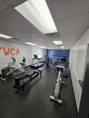 Fitness facility - Quaint lodging in the heart of Westfield at the YWCA Westfield / King size bed (Westfield)